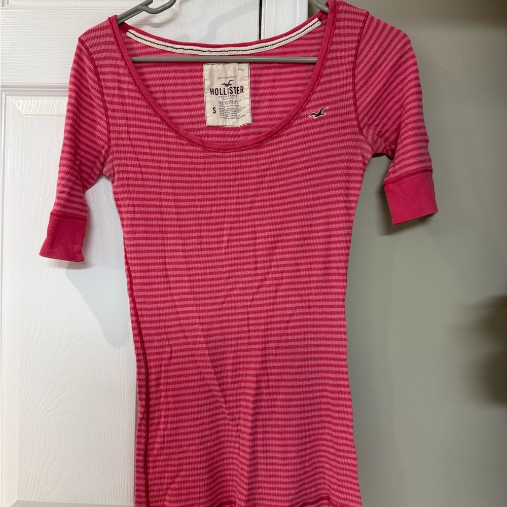 Hollister Fitted Pink Shirt Y2K